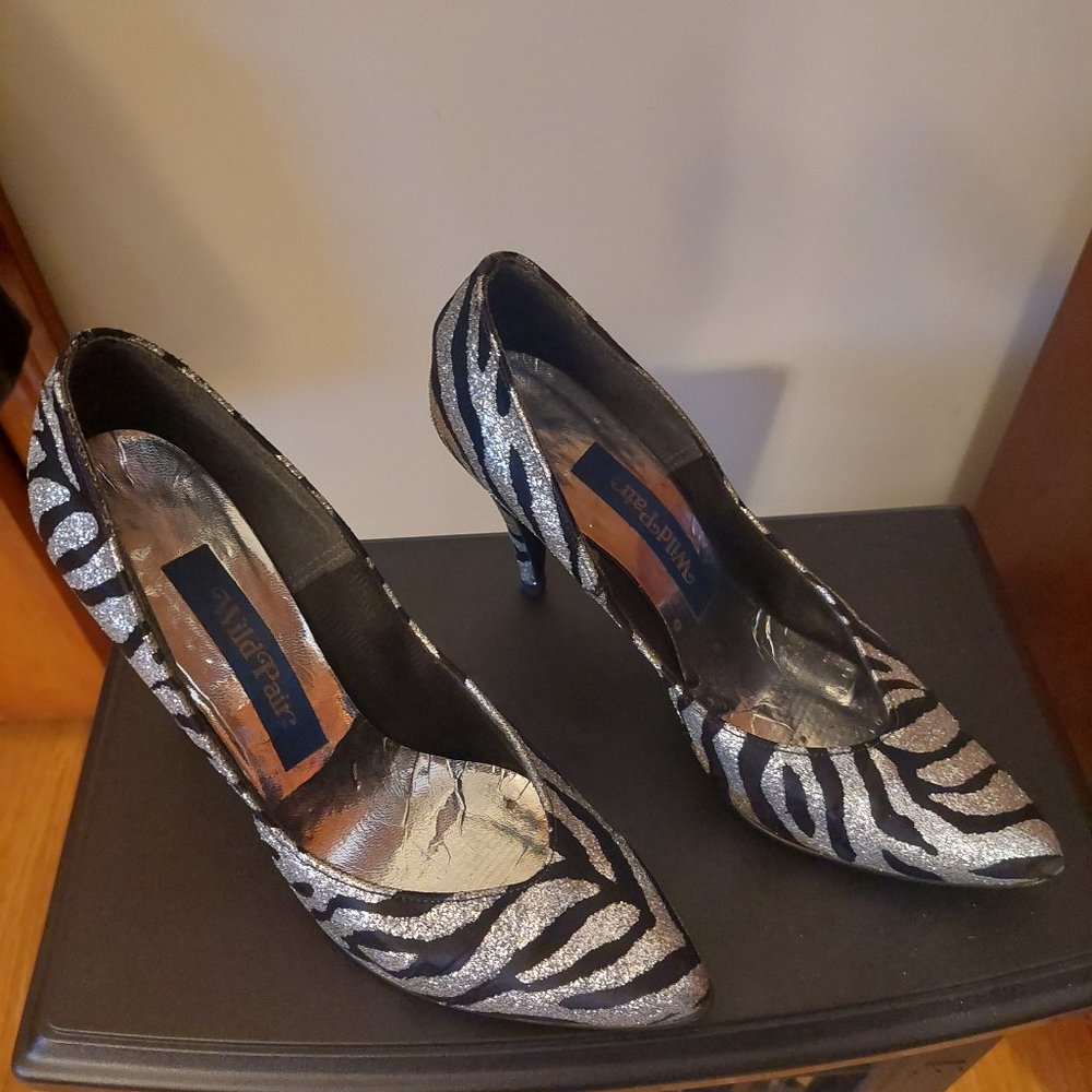 Black and silver heels